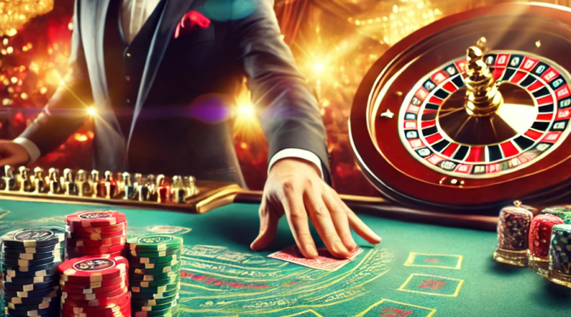 Casino, Krupiyer kağıt dağıtıyor.